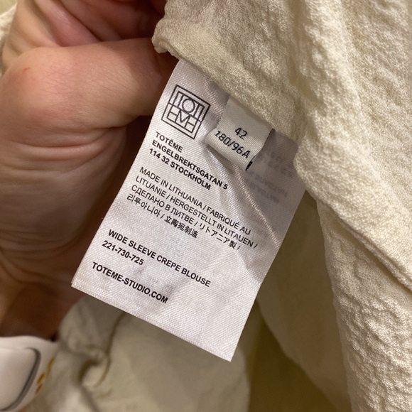 Toteme Wide Sleeve Crepe Blouse - Picture 5 of 7